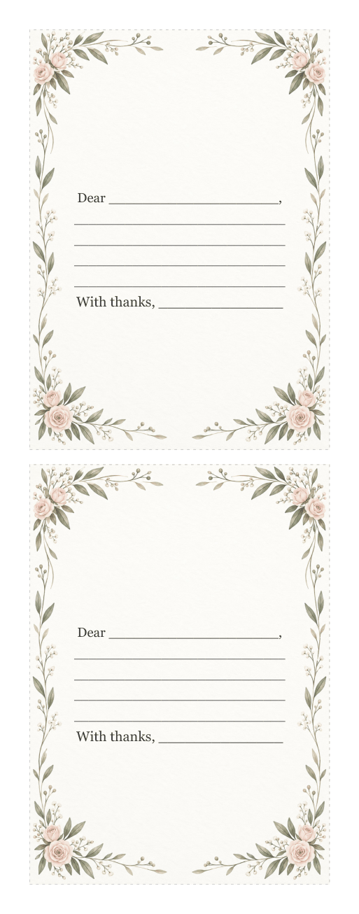 Preview of the first page of Flat note cards (PDF)